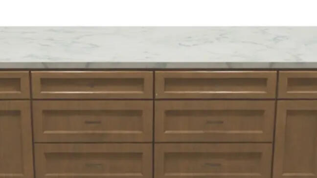 Storage island with drawer banks concept