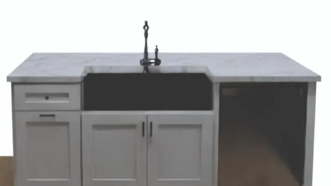 Cleanup island: sink and dishwasher concept
